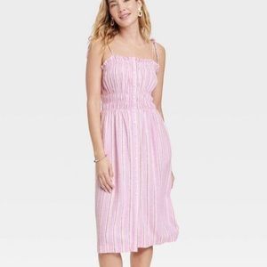 Pink striped linen Target dress